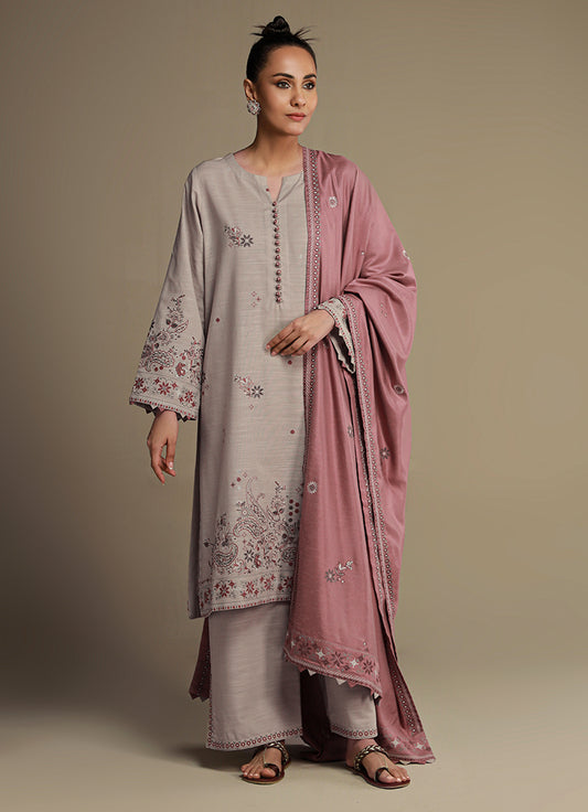 3 PC khaddar Embroidered Suit