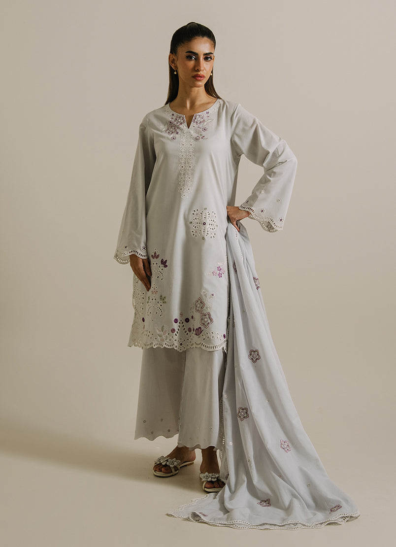 3PC Embroidered Suit