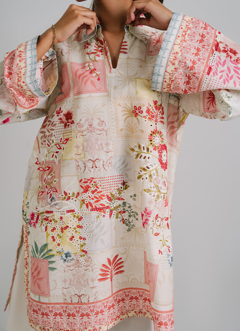 Printed Embroidered  Kurta