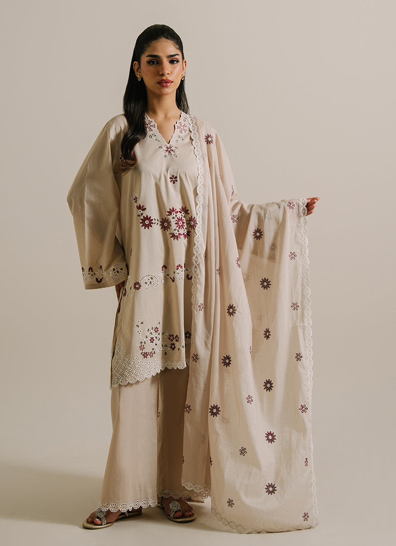 3PC Embroidered Suit