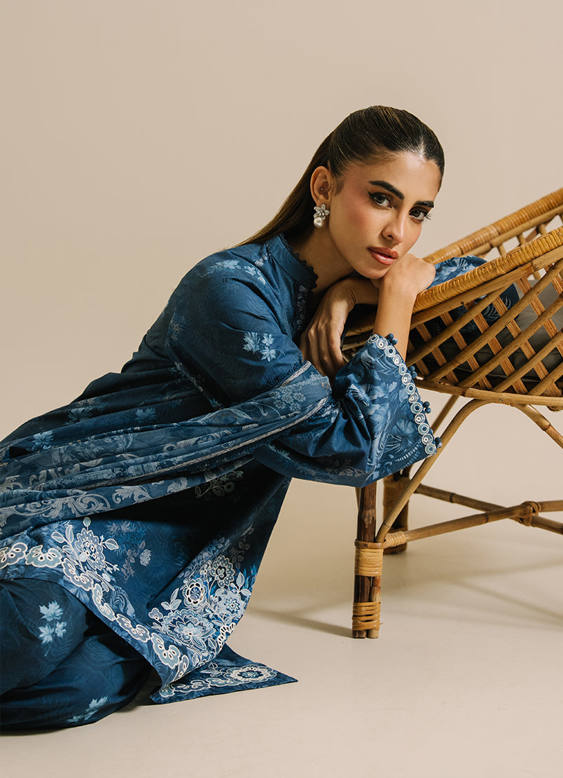 3 PC Printed Embroidered Suit