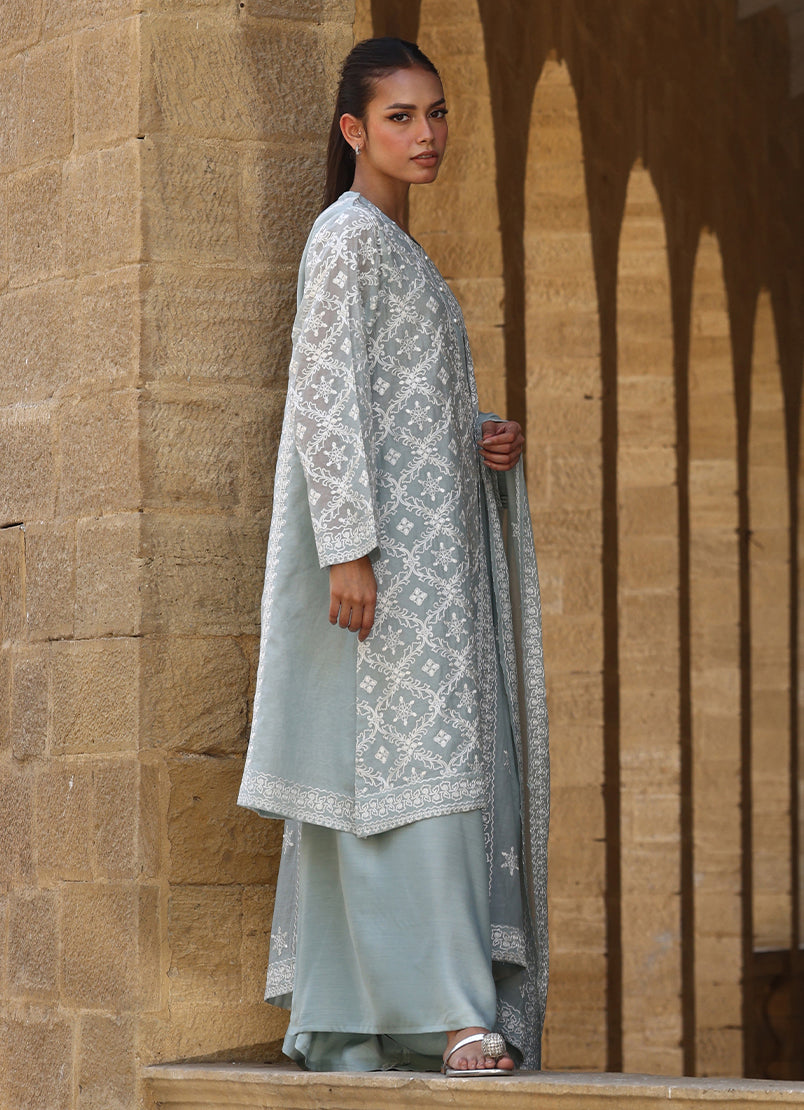 3 PC Kora Embroidered Suit