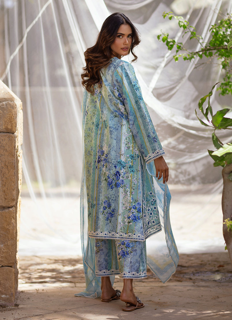 3 PC Embroidered Printed Suit
