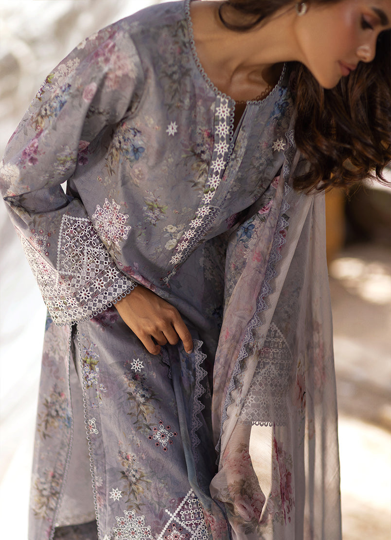 3 PC Embroidered Printed Suit