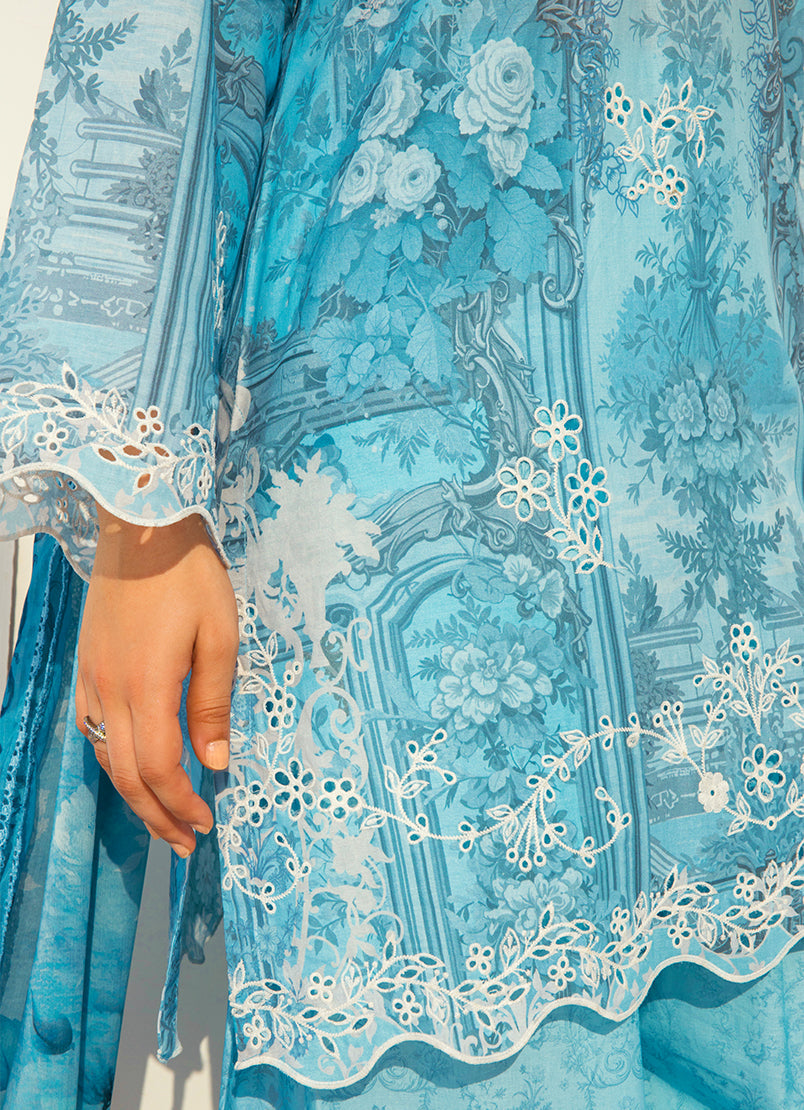Printed Embroidered 3 PC Suit