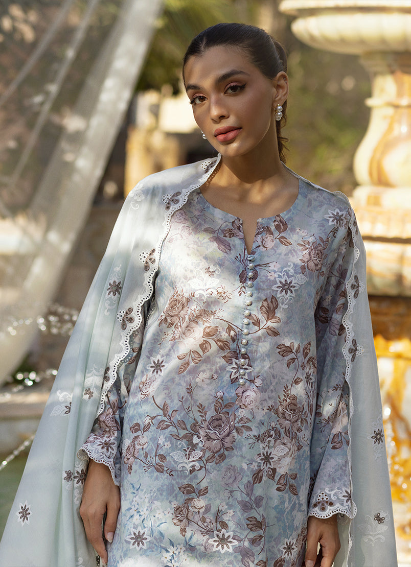 3 PC Embroidered Printed Suit