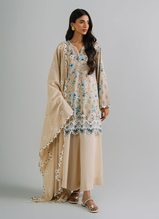 3 PC Embroidered Printed Suit