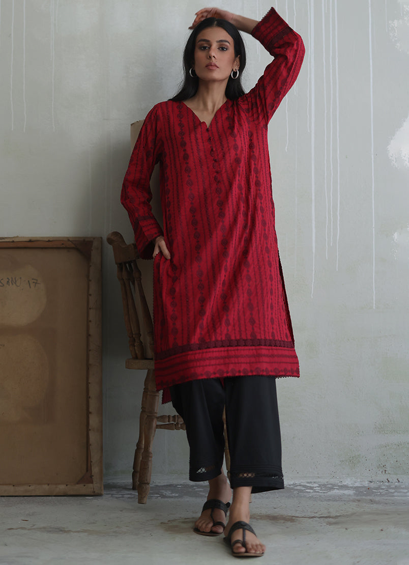 deep-red-chikan-kurta