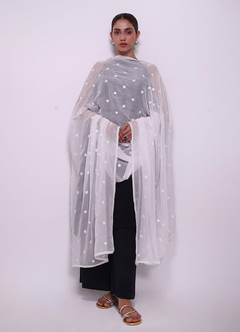 Embroidered Lace Dupatta