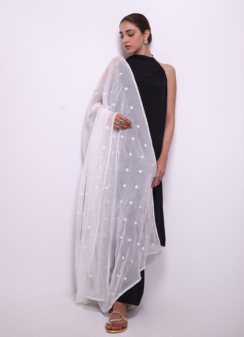 Embroidered Lace Dupatta