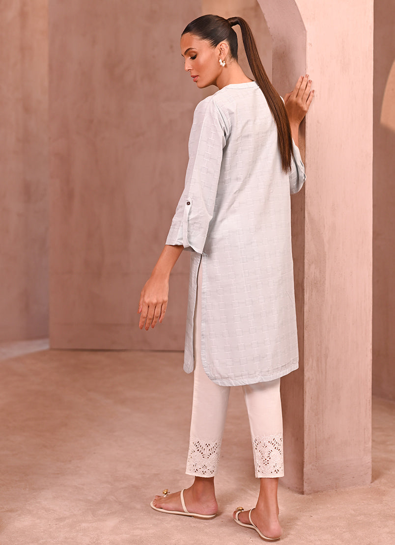 Light Grey Jacquard Kurta