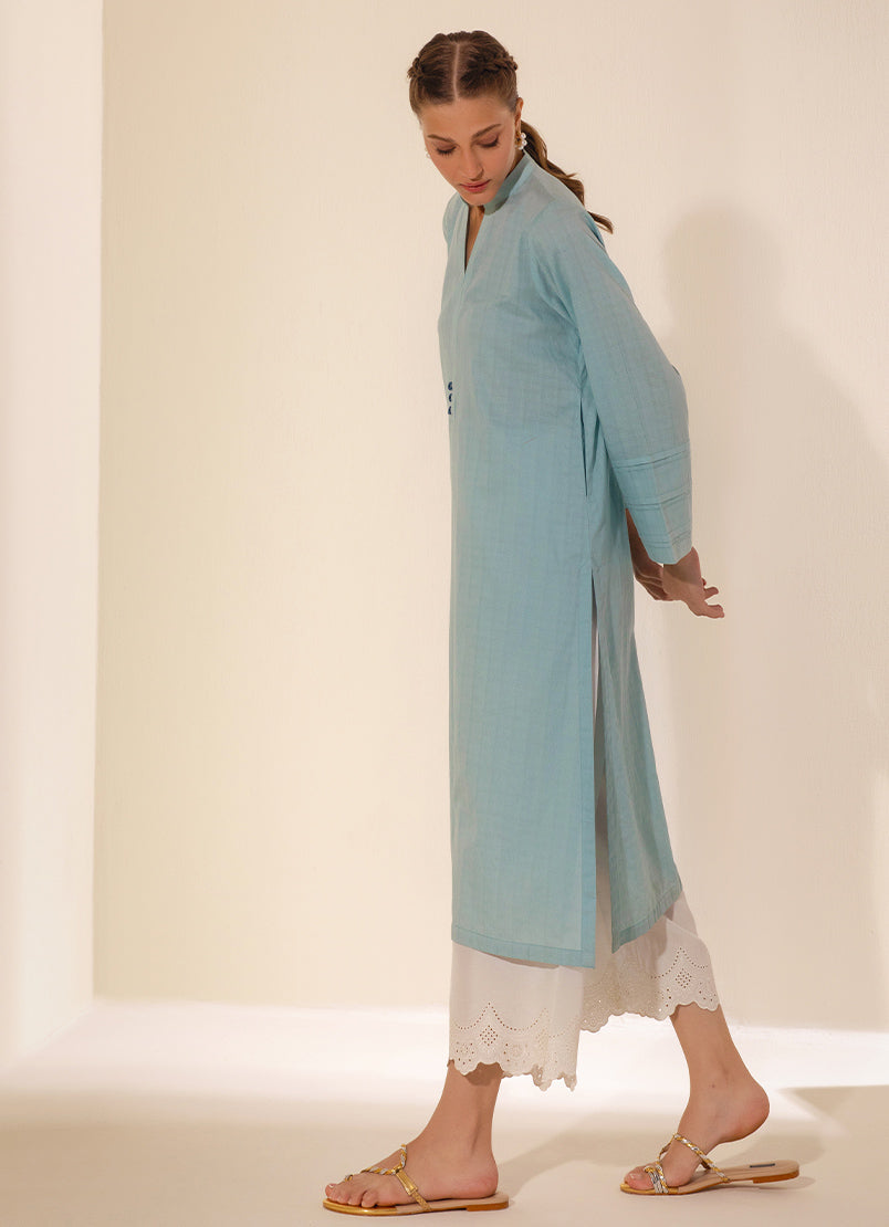 blue-solid-kurta