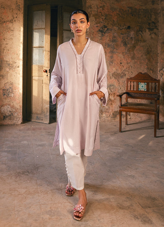 Lilac Jacquard Kurta