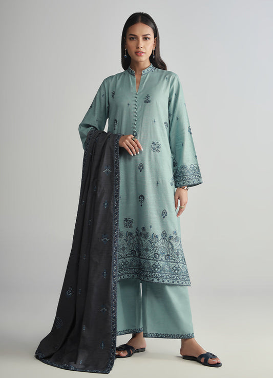 3 PC Khaddar Embroidered Suit