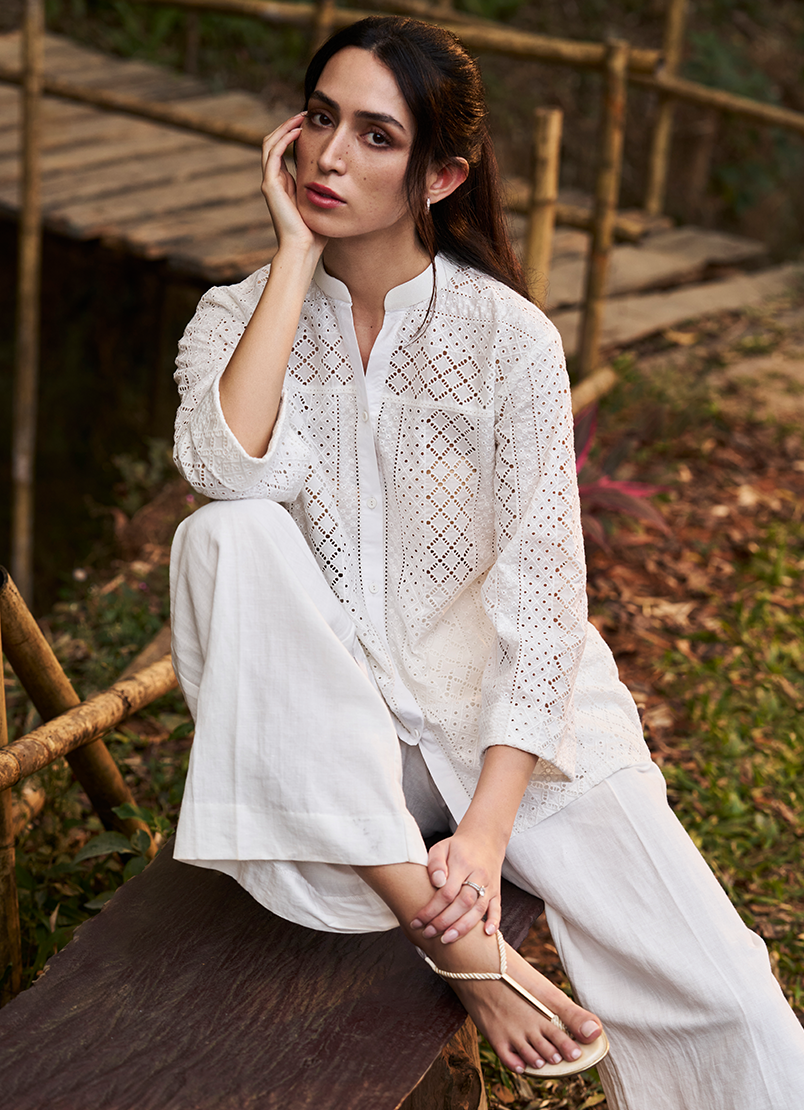 Chikan Embroidered Top